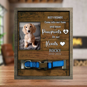 litzzy Pawprints Left By You Memorial Gifts, Personalized Photo Of Dog, Animal, Lost Of Cat Picture Frame Pet Picture Frame Style 2 8.7 x 10.6 