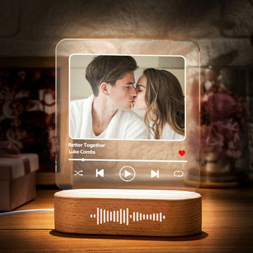 litzzy Custom Scannable Code Keychain Acrylic Music Plaque Night Light Acrylic Plaque Night Light  