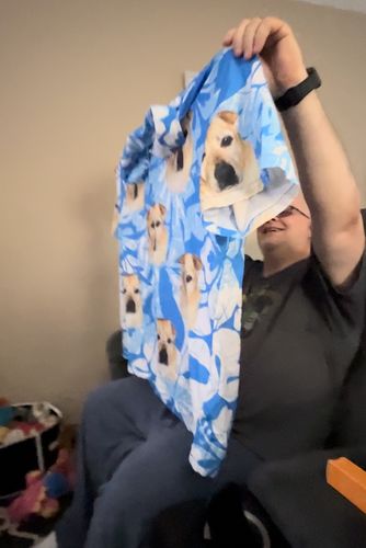 litzzy Custom Leaves & Flowers Pattern Short-Sleeve Hawaiian Shirt (Blue Color) DC32777VTN Hawaii Shirt   