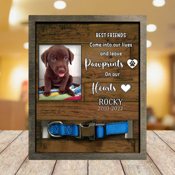 litzzy Pawprints On My Heart, Dog Memorial Picture Frame, Memorial Gift To Pet Lovers Pet Picture Frame Style 1 8.7 x 10.6 