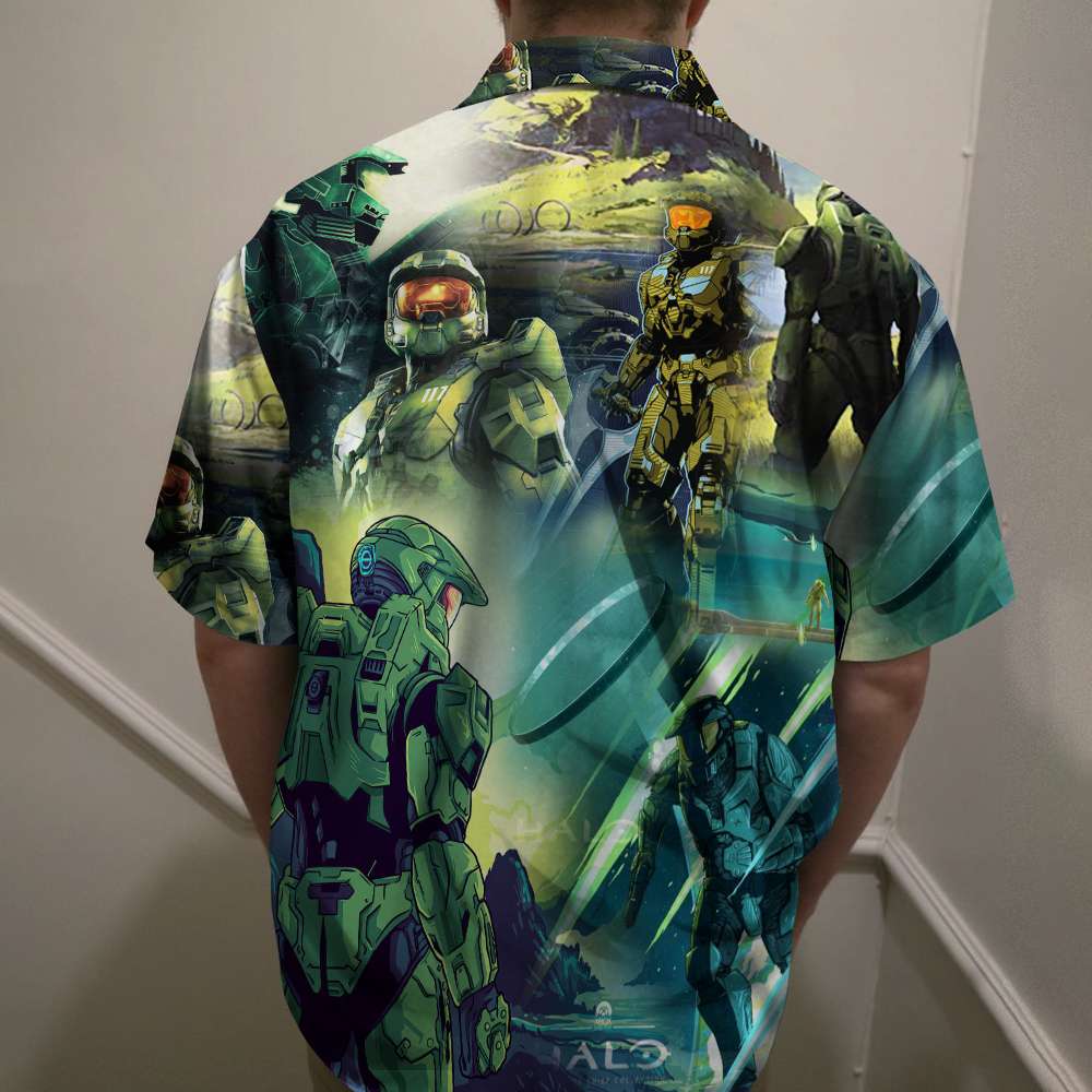 litzzy Halo Infinite Science-Fiction Artwork - Hawaiian Shirt, Aloha Shirt Hawaiian Shirt For Men, Woman, Litzzy Aloha Shirt Hawaii Shirt   