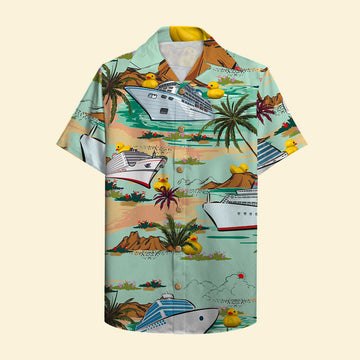 litzzy Personalized Cruising Ducks Hawaiian Shirt - Cruise Quackers The Coolest Ducks At Sea - Palm Cruise Pattern Hawaiian Shirt For Men, Woman, Litzzy Aloha Shirt Hawaiian Shirt   