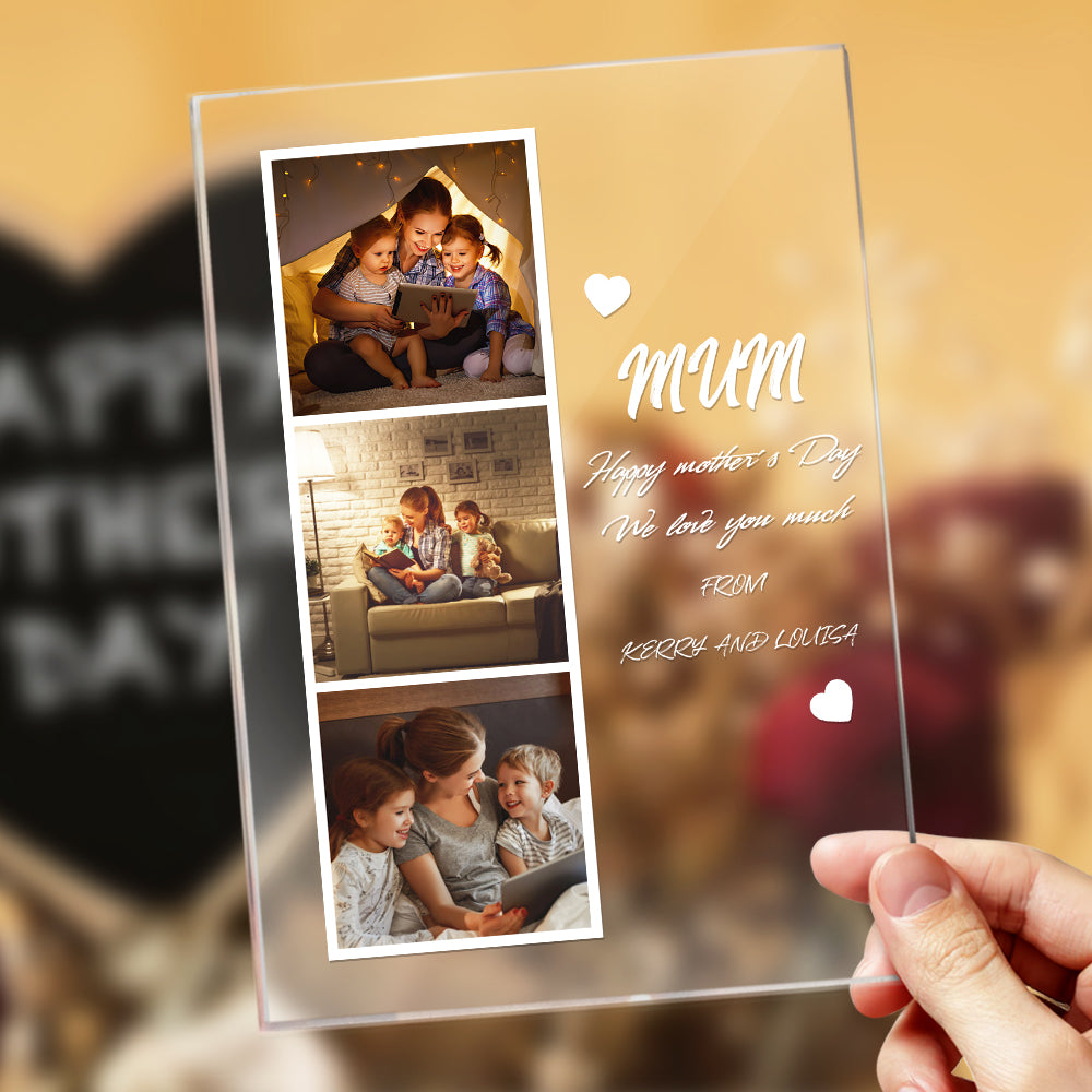 litzzy Personalized Photo and Name Acrylic Night Light Gift for Mum Acrylic Plaque   