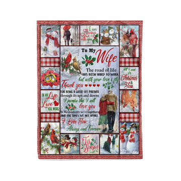 litzzy To My Wife Christmas LML111143DT Fleece Blanket - Fleece Blanket  Large (60x80in)  