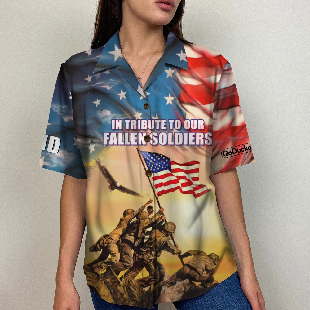 litzzy In Tribute To Our Fallen Soldiers Personalized 4th of July Hawaiian Shirt Gift For Him Hawaiian Shirt For Men, Woman, Litzzy Aloha Shirt Hawaii Shirt   