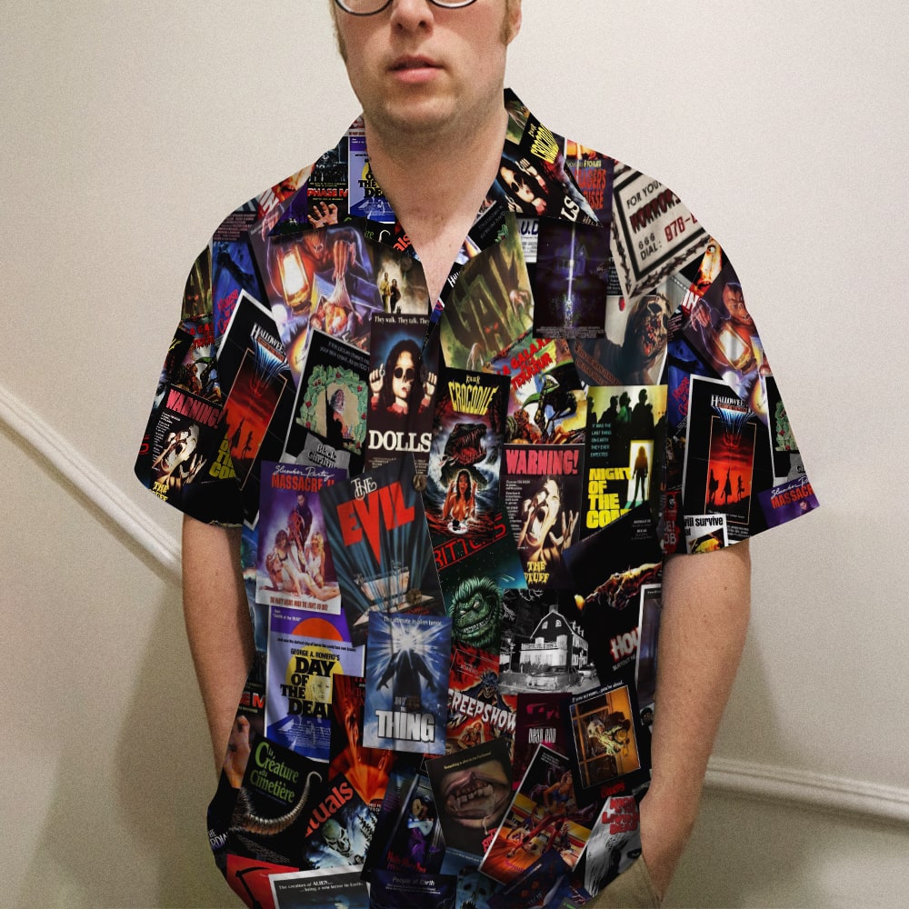 litzzy Horror Movie Film Hawaiian Shirt and Men Beach Shorts 01 Hawaiian Shirt For Men, Woman, Litzzy Aloha Shirt Hawaiian Shirt   