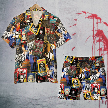 litzzy Horror Movie Film Hawaiian Shirt And Men Beach Shorts 5 Hawaiian Shirt For Men, Woman, Litzzy Aloha Shirt Hawaiian Shirt   