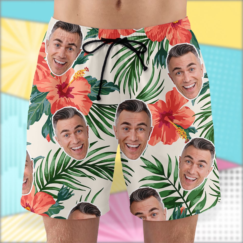 litzzy Custom Hawaiian Shirt and Beach Shorts, Gift For Him, Laughing Man Hawaiian Shirt For Men, Woman, Litzzy Aloha Shirt Hawaiian Shirt   