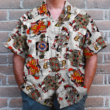 litzzy Firefighter Playing Card Hawaiian Shirt, Aloha Shirt, Gift For Him Hawaiian Shirt For Men, Woman, Litzzy Aloha Shirt Hawaii Shirt   