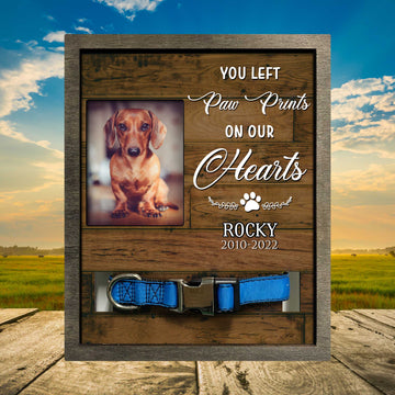 litzzy Memorial Picture Frames For Loss Of Loved Dog, Pet Collar Keepsake Picture Frame, Picture For Pet Loss Pet Picture Frame Style 1 8.7 x 10.6 