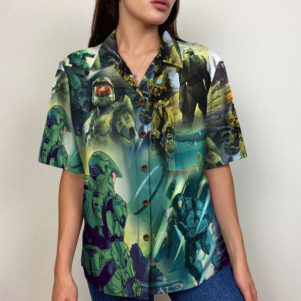 litzzy Halo Infinite Science-Fiction Artwork - Hawaiian Shirt, Aloha Shirt Hawaiian Shirt For Men, Woman, Litzzy Aloha Shirt Hawaii Shirt   