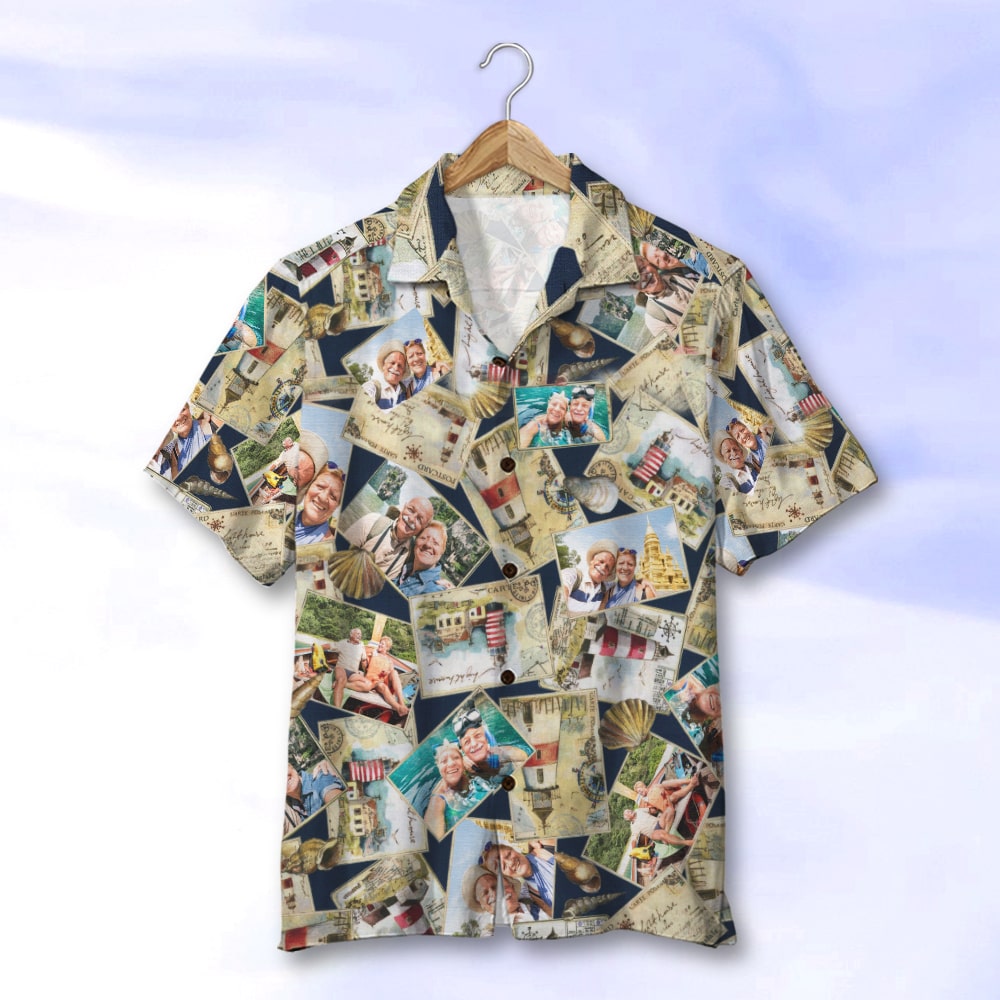 litzzy Custom Old Couple Travel Hawaiian Shirt, Aloha Shirt, Gift For Couple Hawaiian Shirt For Men, Woman, Litzzy Aloha Shirt Hawaiian Shirt   