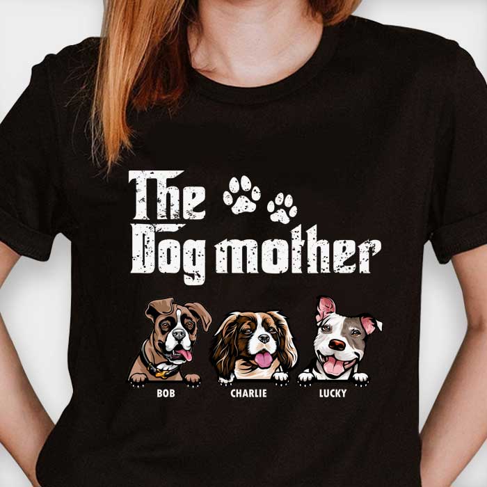 litzzy The Dog Father - Gift for Dog Dad, Dog Mom - Personalized Unisex T-Shirt, Hoodie, Pet Portraits Tshirt, Dog Portraits Tshirt T-shirt   