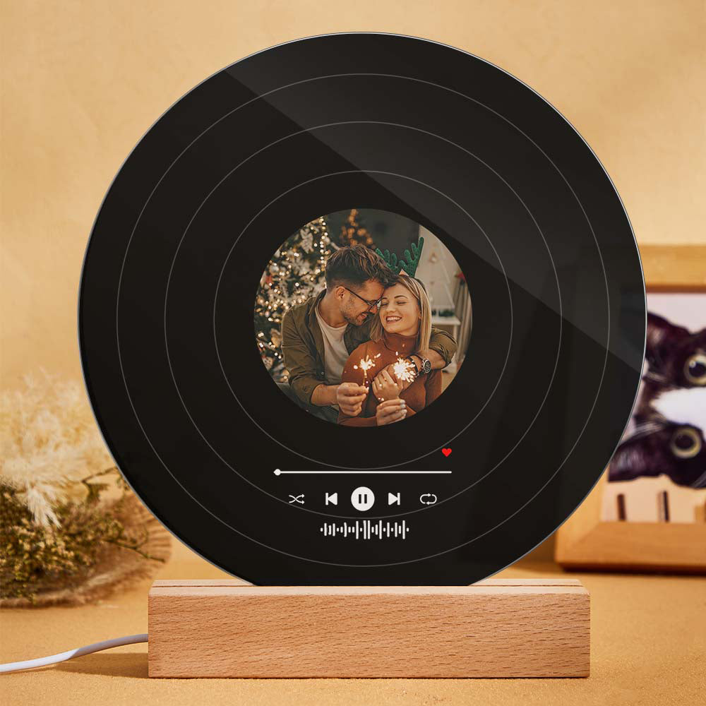 litzzy Custom Music Code Lamp Acrylic Vinyl Record Night Light Acrylic Plaque 20*20*0.3cm  