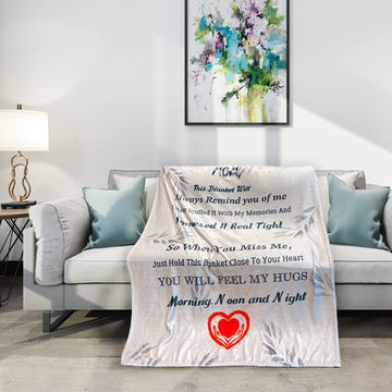 litzzy To My Mom Throw Blanket from Son Daughter - This Blanket Will Always Remind You Fleece Blanket   