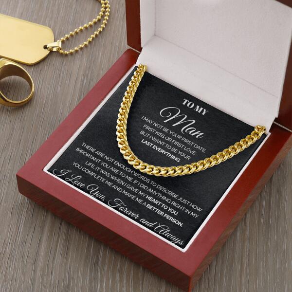 litzzy To My Man - You complete me - Personalized Cuban Link Chain Necklaces - To My Boyfriend , Gift For Boyfriend Jewelry   