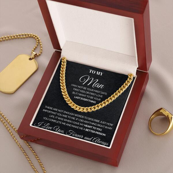 litzzy To My Man - You complete me - Personalized Cuban Link Chain Necklaces - To My Boyfriend , Gift For Boyfriend Jewelry   