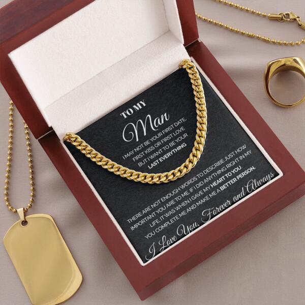 litzzy To My Man - You complete me - Personalized Cuban Link Chain Necklaces - To My Boyfriend , Gift For Boyfriend Jewelry   