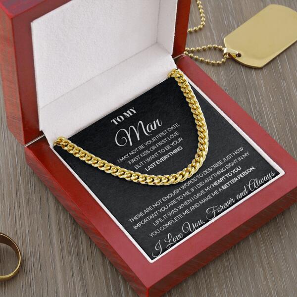 litzzy To My Man - You complete me - Personalized Cuban Link Chain Necklaces - To My Boyfriend , Gift For Boyfriend Jewelry   