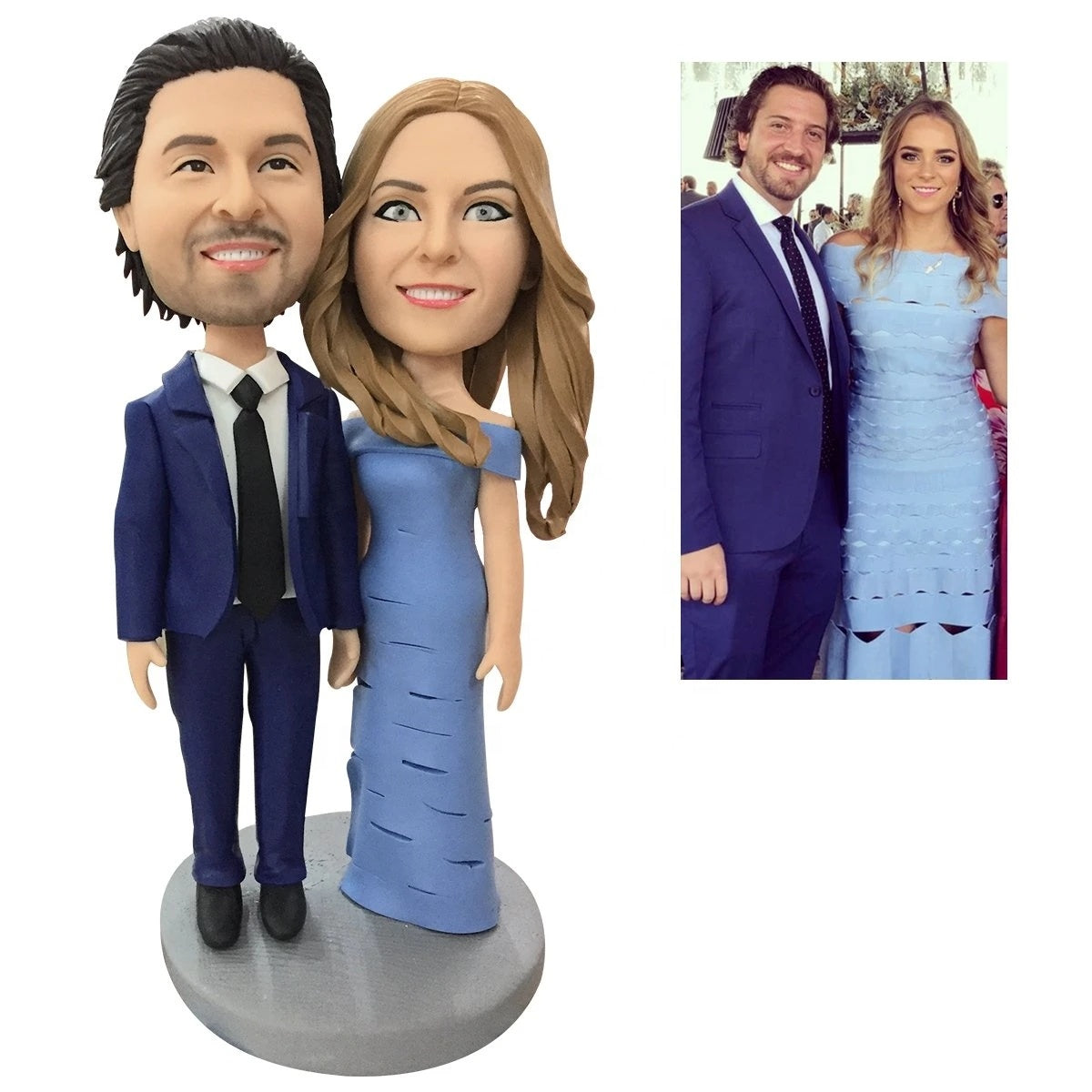 litzzy Personalized Fully Custom Bobblehead 2 Person Figures With Engraved Text bobblehead   