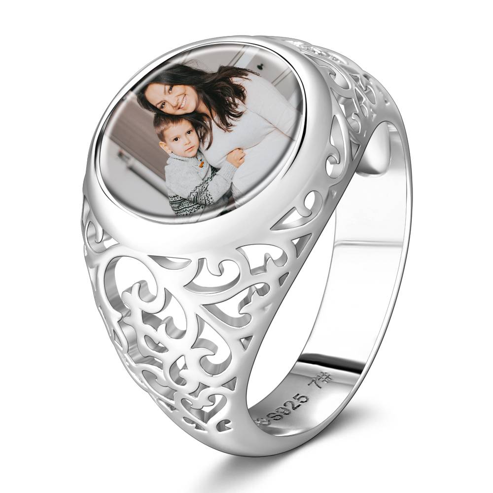 litzzy Round Women Rings Custom Photo Ring Mother's Day Gifts jewelry   