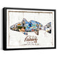 litzzy Redfish Fishing Photo Collage Canvas Redfish Gift for Him Canvas Wall Art   