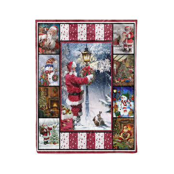 litzzy Vintage Christmas CL15100380MDQ Fleece Blanket - Fleece Blanket  Large (60x80in)  
