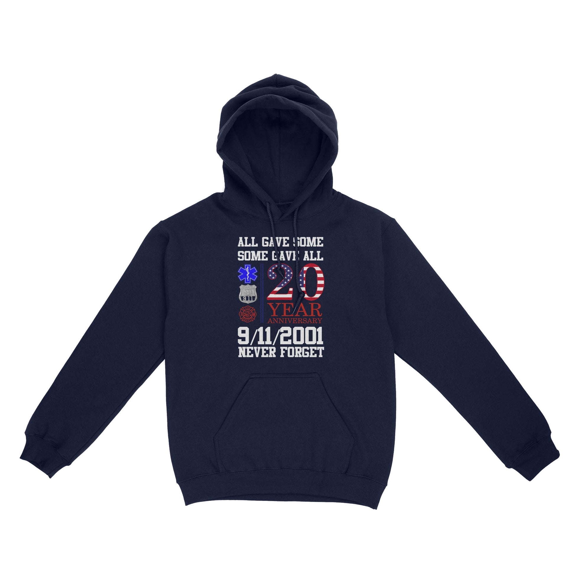 litzzy Patriotic Shirt | All Gave Some Some Gave All 20 Year Anniversary 9/11/2001 Never Forget Hoodie | Made in US  S Navy 