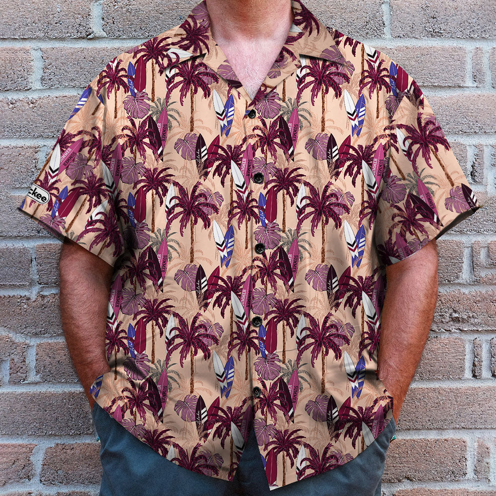litzzy Surfing Hawaiian Shirt - Custom Palm Trees Background Hawaiian Shirt For Men, Woman, Litzzy Aloha Shirt Hawaii Shirt   