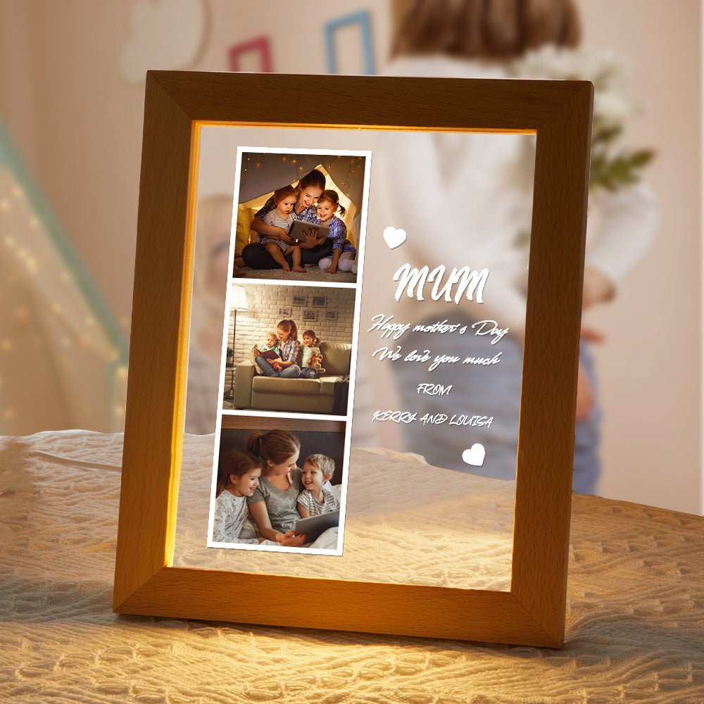litzzy Personalized Photo and Name Acrylic Night Light Gift for Mum Acrylic Plaque   