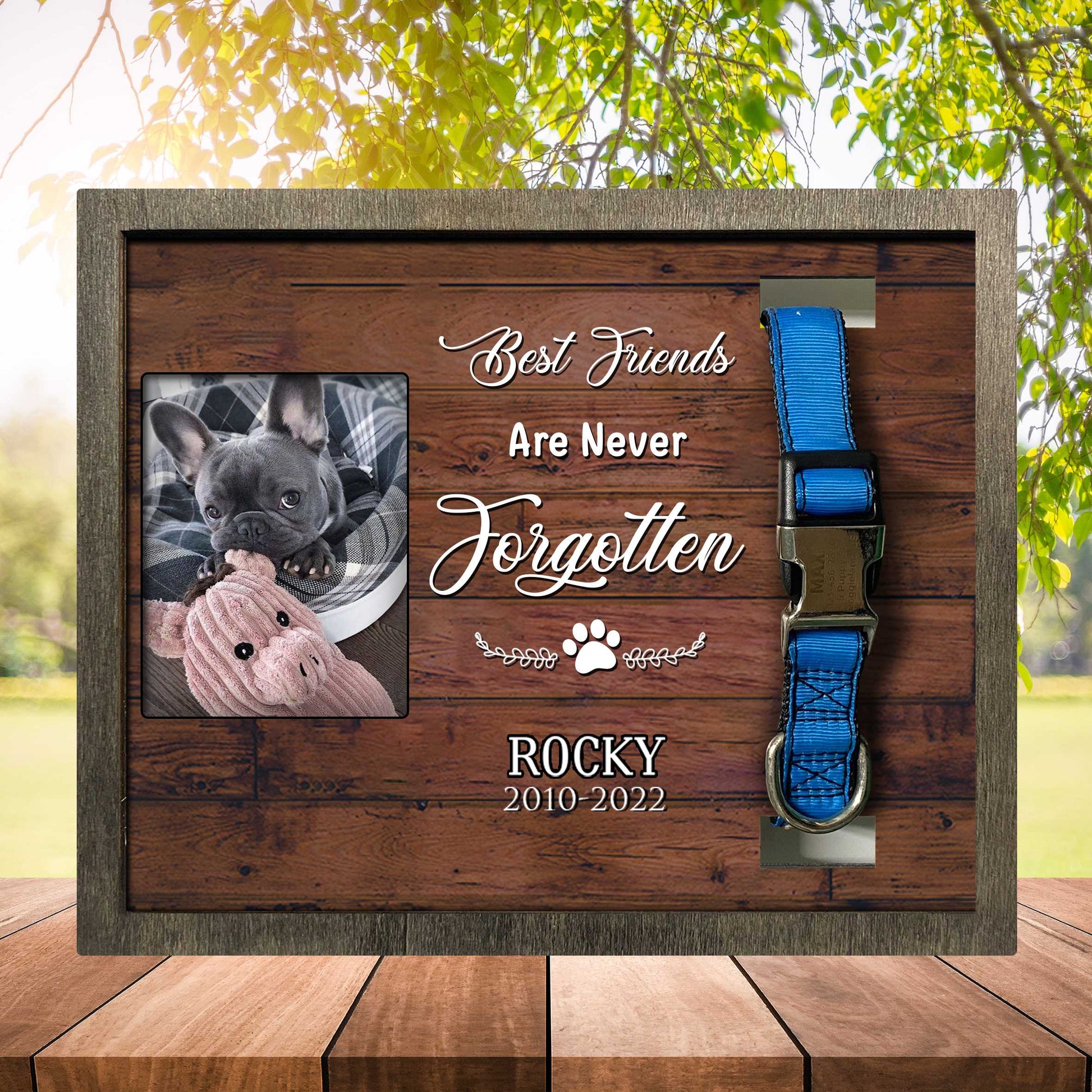 litzzy French Bulldog Memorial, Dog Frames For Pictures Memorial, Bereavement Gifts For Loss Of Dog Pet Picture Frame Style 3 10.6 x 8.7 
