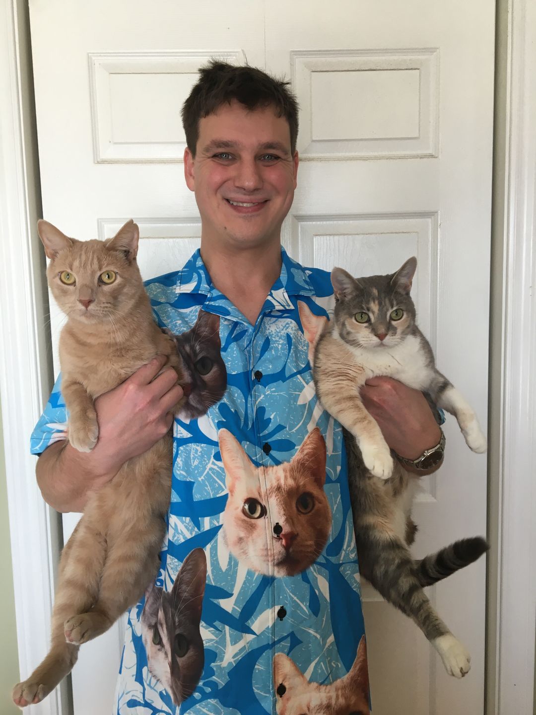 litzzy Custom Leaves & Flowers Pattern Short-Sleeve Hawaiian Shirt (Blue Color) DC32777VTN Hawaii Shirt   