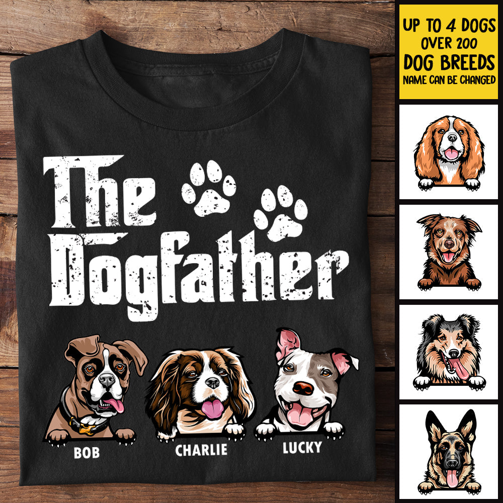litzzy The Dog Father - Gift for Dog Dad, Dog Mom - Personalized Unisex T-Shirt, Hoodie, Pet Portraits Tshirt, Dog Portraits Tshirt T-shirt   