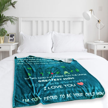 litzzy To My Mom Throw Blanket from Son Daughter - Mothers Day blanket From Daughter Son Fleece Blanket   