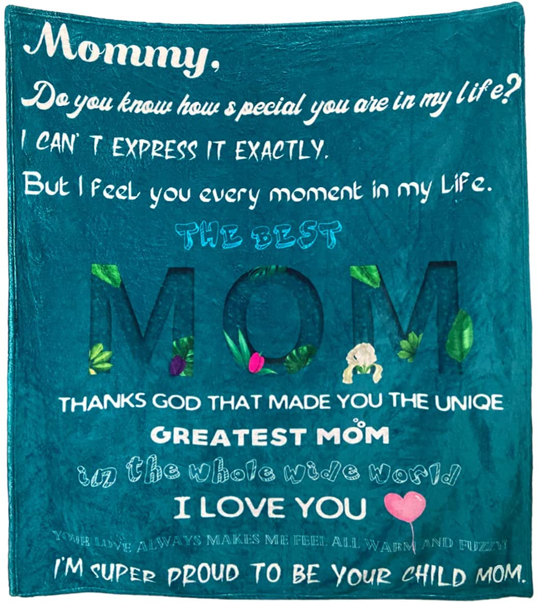 litzzy To My Mom Throw Blanket from Son Daughter - Mothers Day blanket From Daughter Son Fleece Blanket Fleece Blanket-30x40  