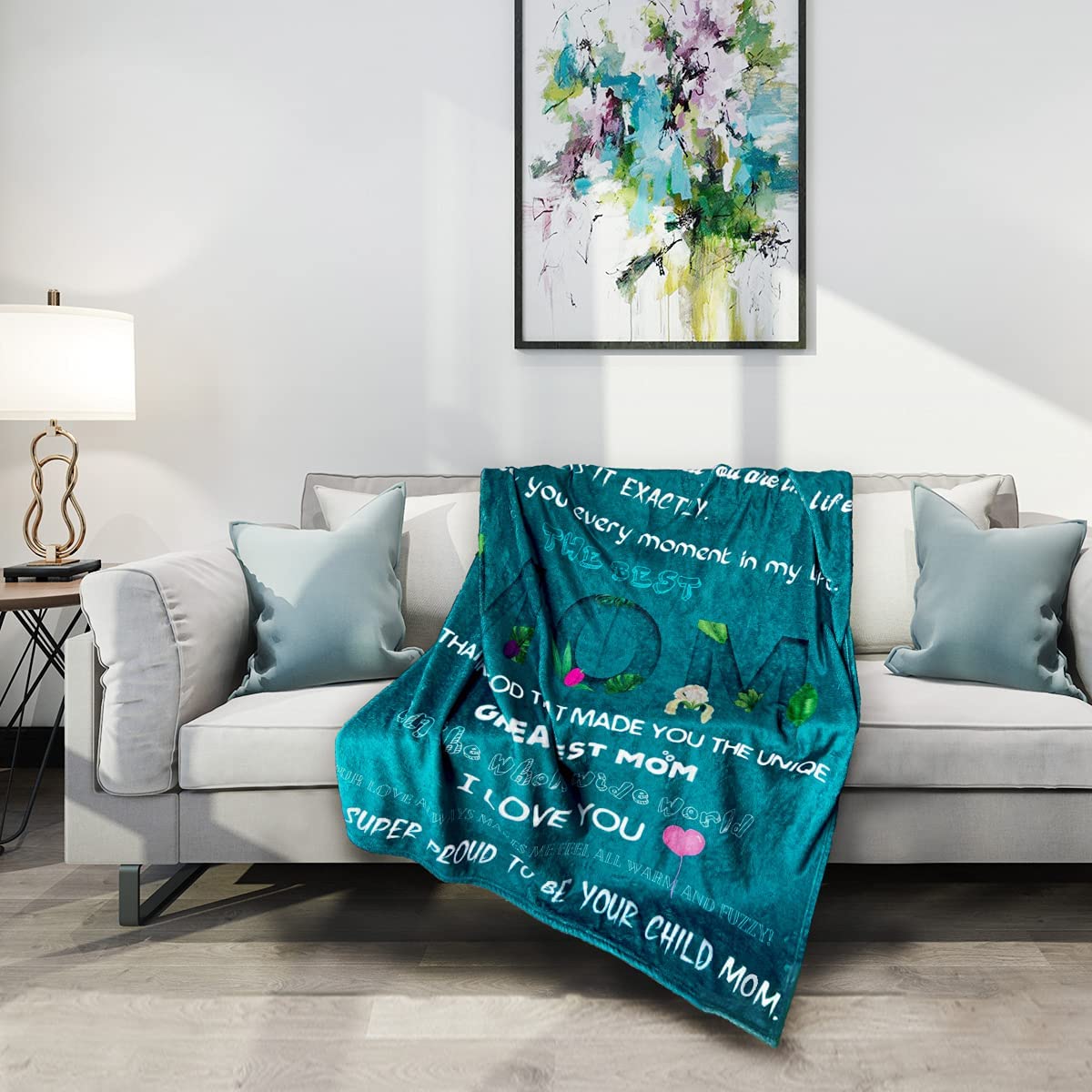 litzzy To My Mom Throw Blanket from Son Daughter - Mothers Day blanket From Daughter Son Fleece Blanket   