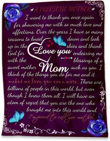 litzzy Flannel Blanket to My Mom from Daughter Son,Blanket Gift for Mom Birthday,Mother Day's Fleece Blanket Fleece Blanket-30x40  