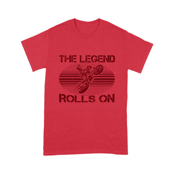 litzzy The Legend Rolls On - Motorcycle T-Shirt | Made in US T-Shirt S Red 