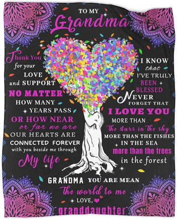 litzzy To My Grandma Blanket Ultra Soft Flannel Throw Blanket Fleece Blanket SMALL FLEECE BLANKET - 30 X 40  