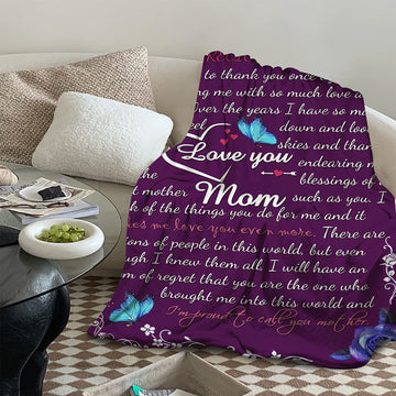 litzzy Flannel Blanket to My Mom from Daughter Son,Blanket Gift for Mom Birthday,Mother Day's Fleece Blanket   