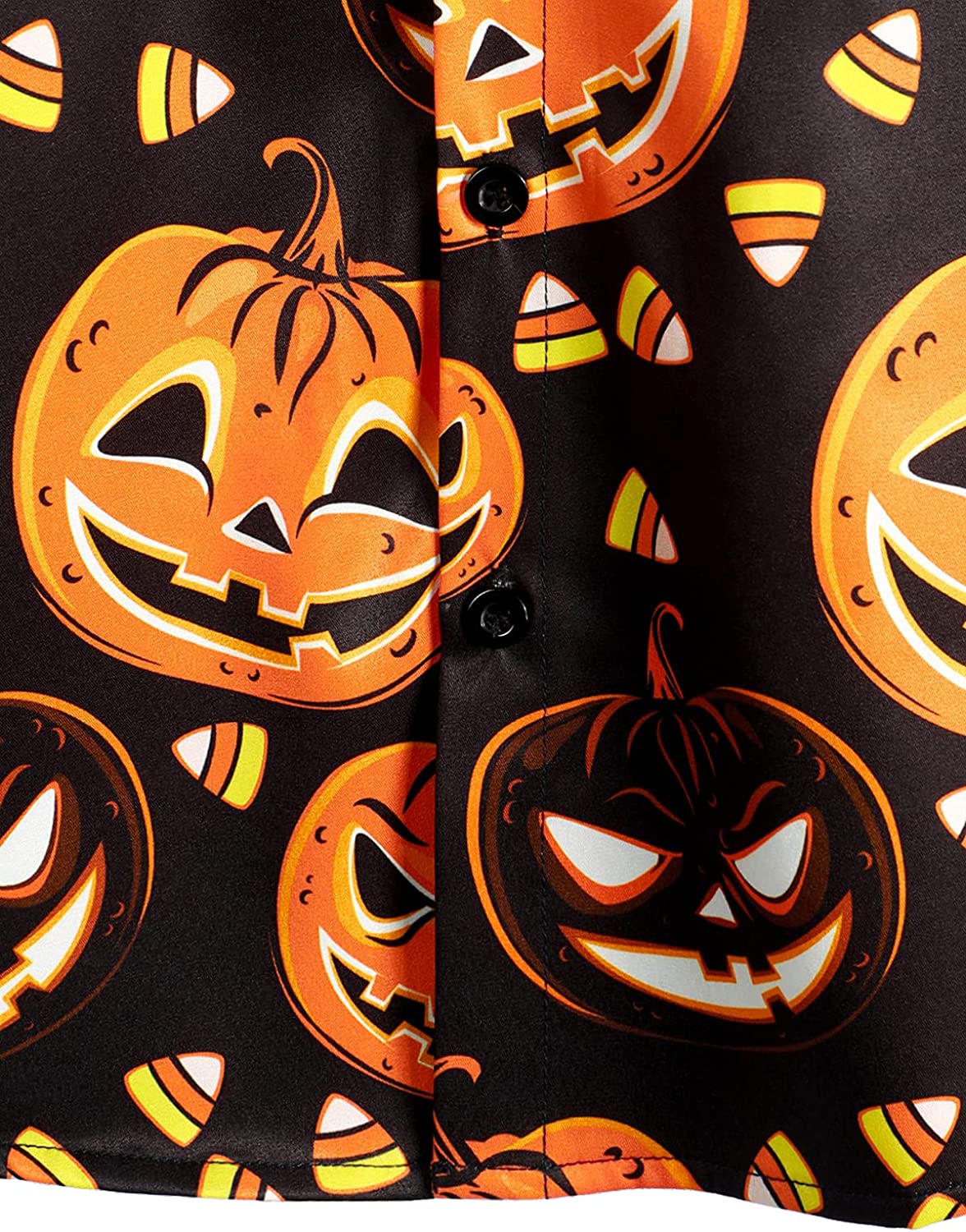litzzy Mens Halloween Pumpkins Button Down Short Sleeve Shirts Casual Skull Shirt, Gift for halloween - Aloha shirt Hawaiian Hawaii Shirt For Summer Hawaii Shirt   