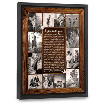 litzzy Girlfriend Boyfriend I Promise You Best Friend Photo Collage Canvas Husband Wife Anniversary Gift - Litzzy Wall Art Canvas Canvas Wall Art   