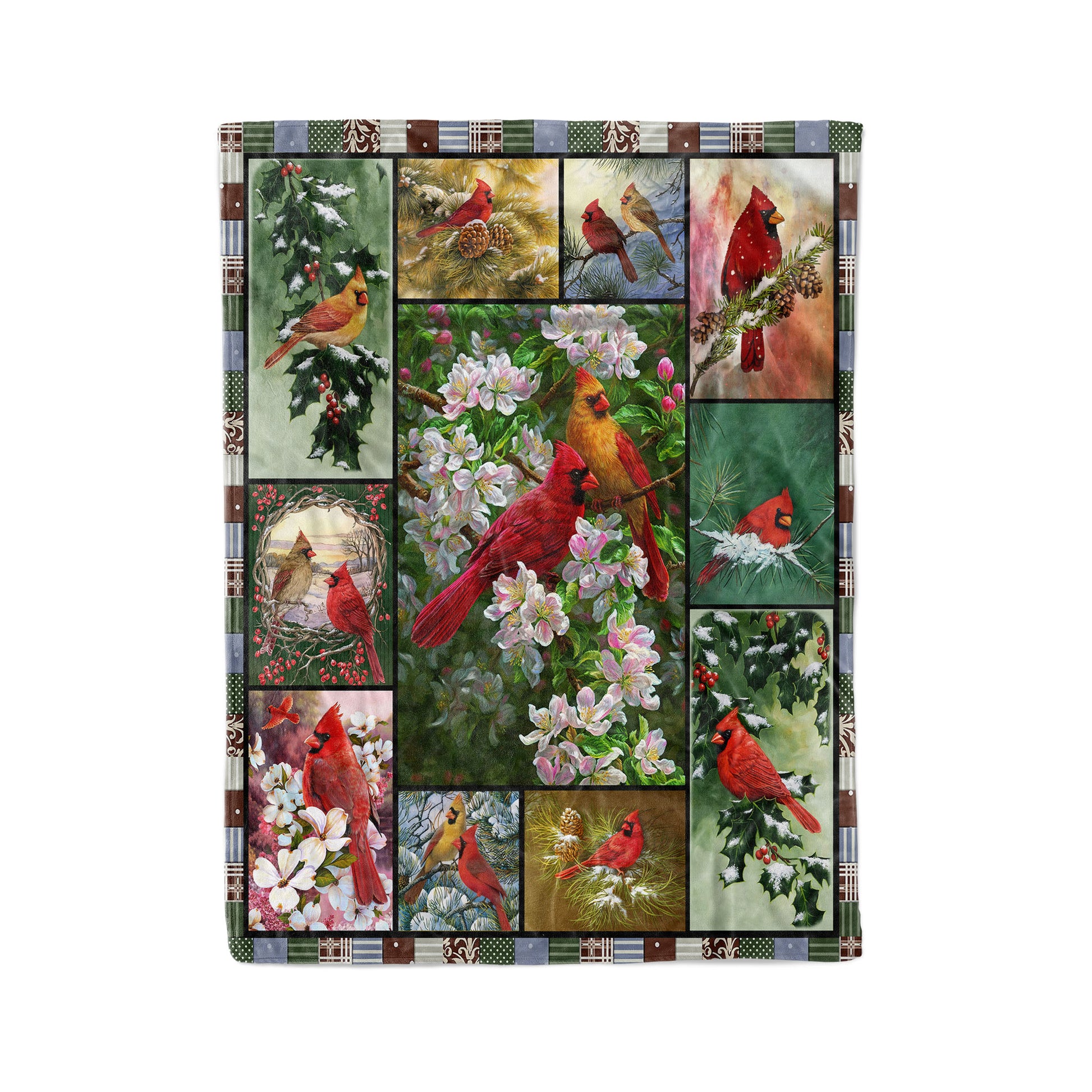 litzzy Cardinal Birds Fleece Blanket HST1910264 Fleece Blanket   