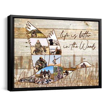 litzzy Goose Hunting Gift, Goose Hunting Photo Collage Canvas, Personalized Gift For Goose Hunter Canvas Wall Art   