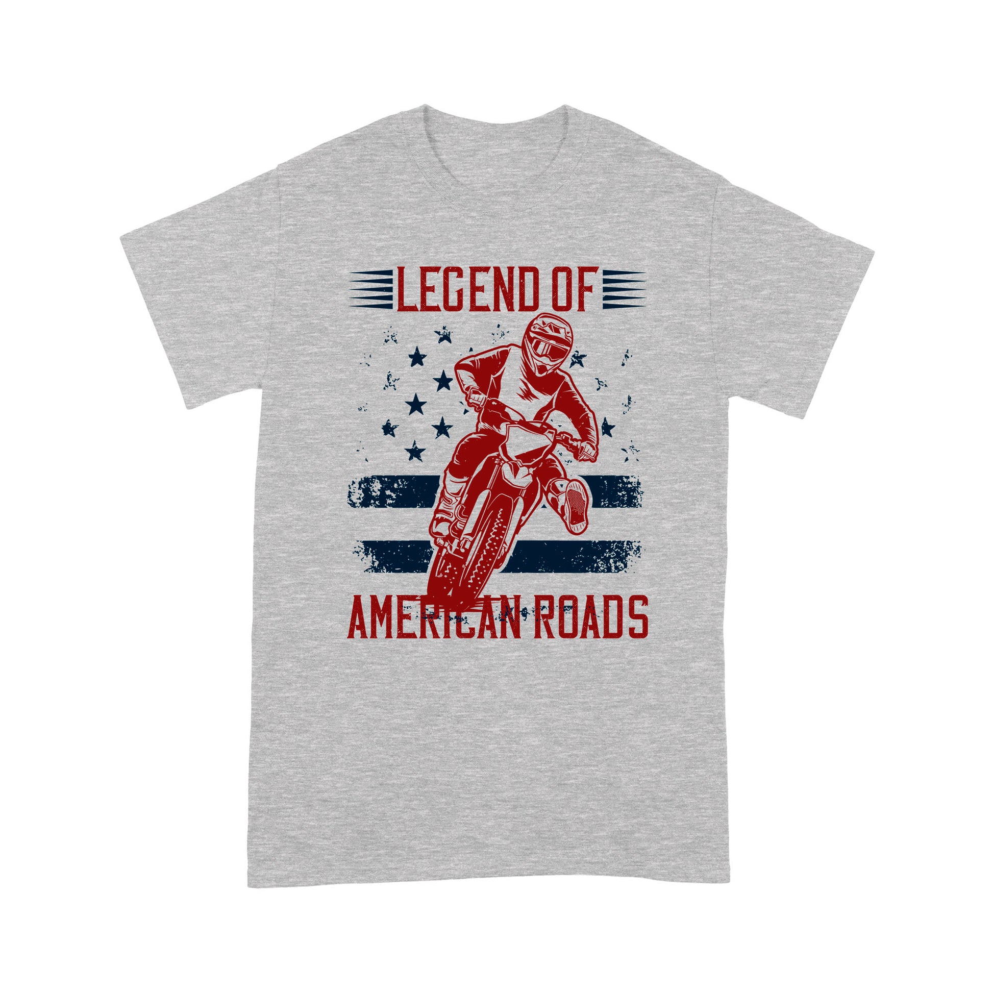 litzzy Legend of American roads - Motorcycle T-Shirt | Made in US T-Shirt S Heather Grey 