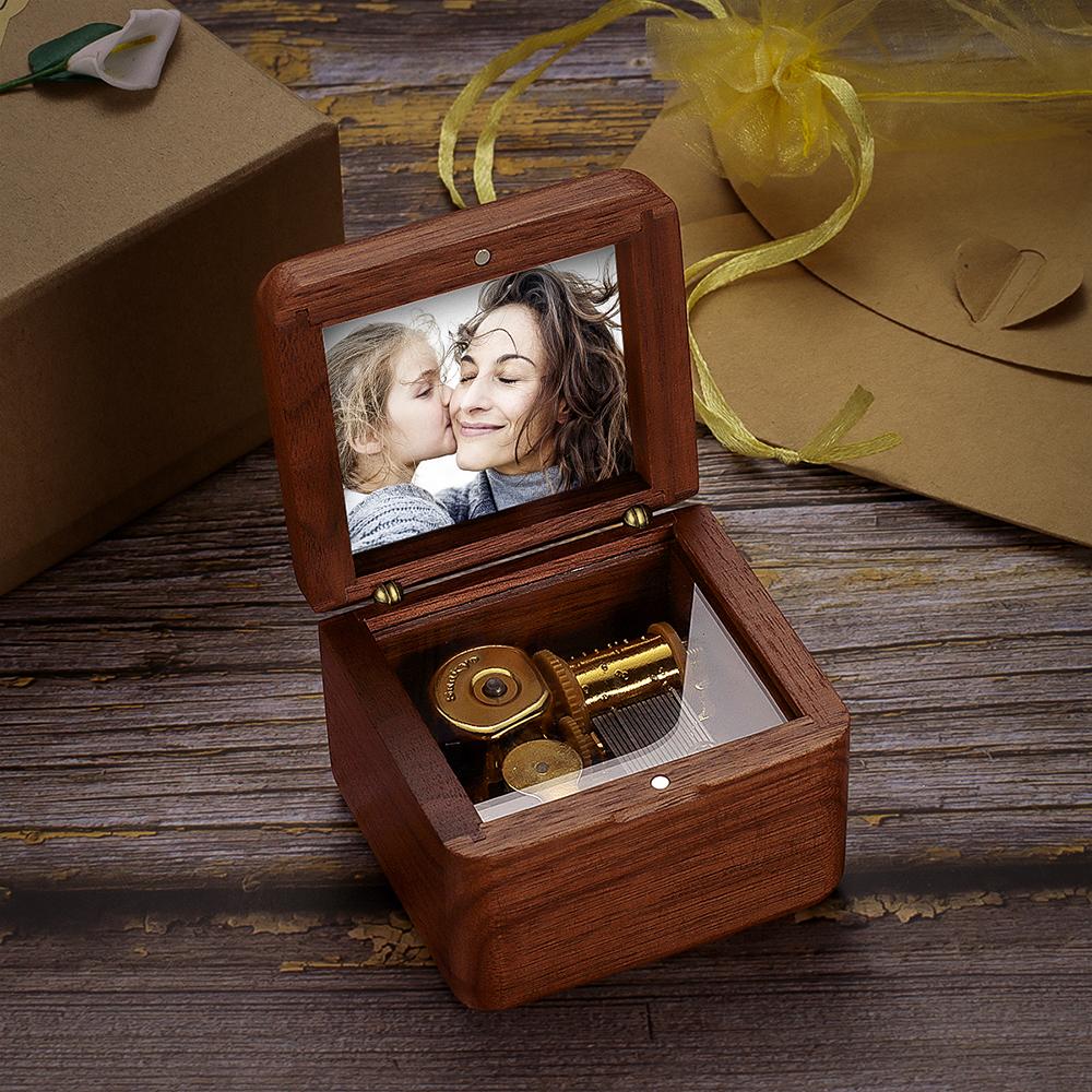 litzzy Personalized Wooden Vintage Photo Music Box Music Box   