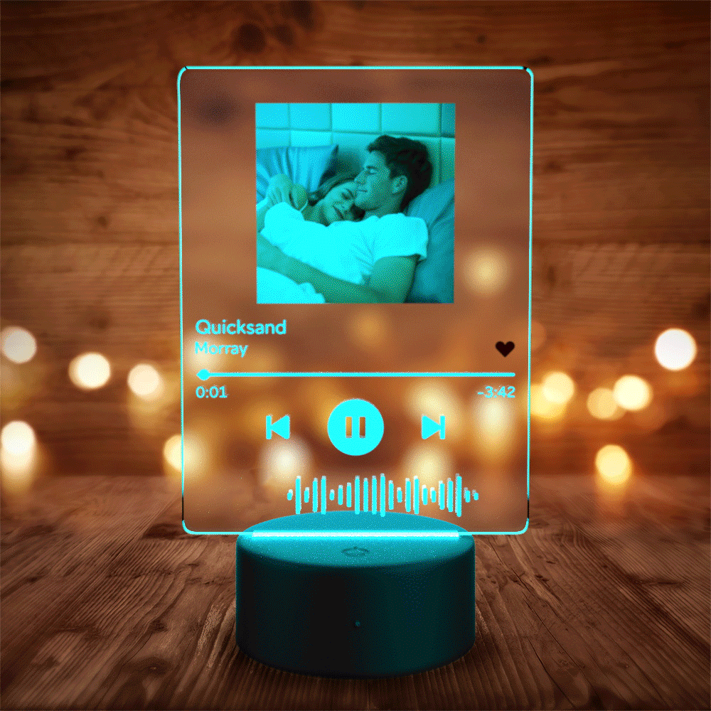 litzzy Personalized Scannable Music Code Acrylic Keychain/ Plaque/ Night Light Acrylic Plaque Night Light 7 Colors-White-4.7*6.8inch-2  