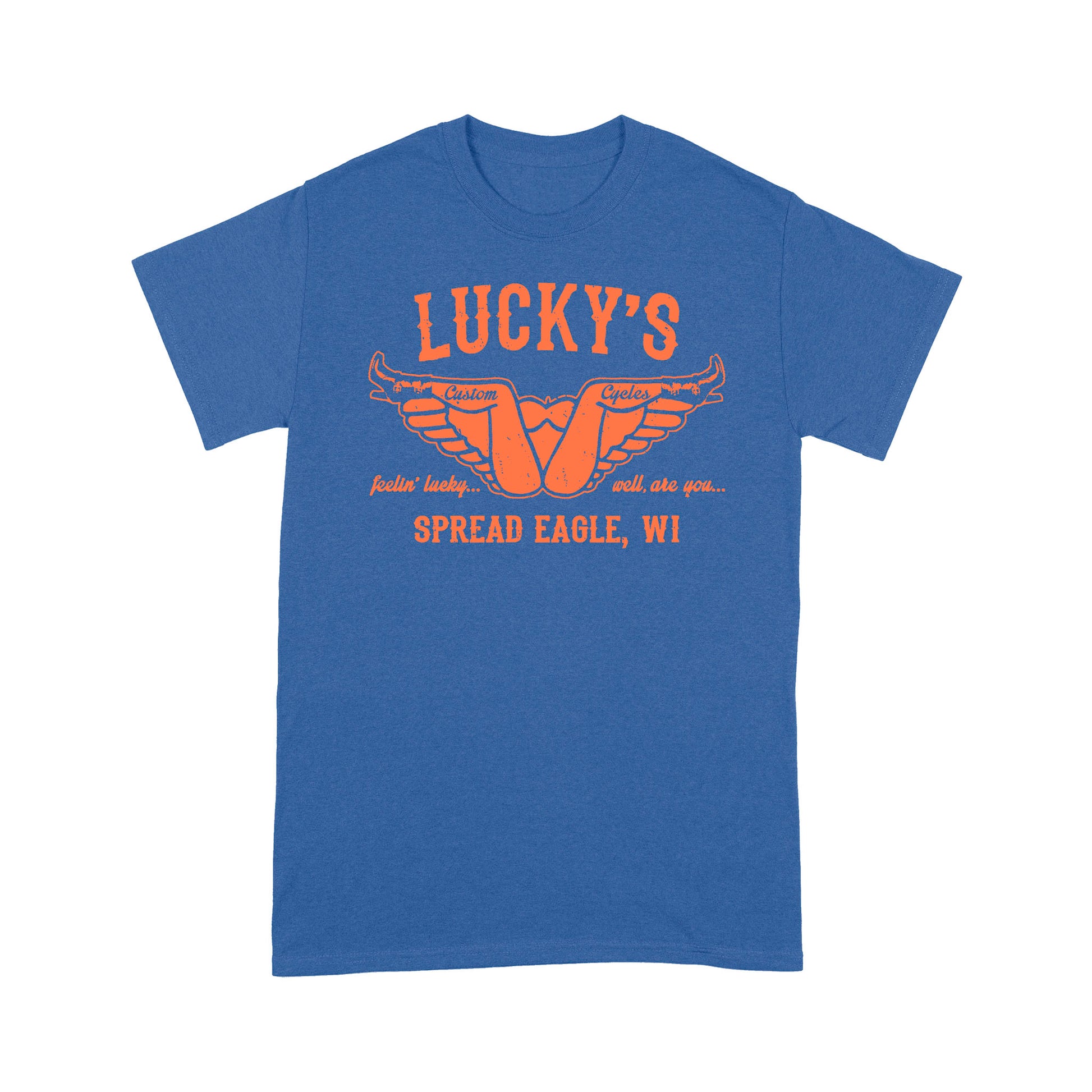 litzzy Luckys Custom Motorcycle T Shirt - Motorcycle T-Shirt | Made in US T-Shirt S Royal 