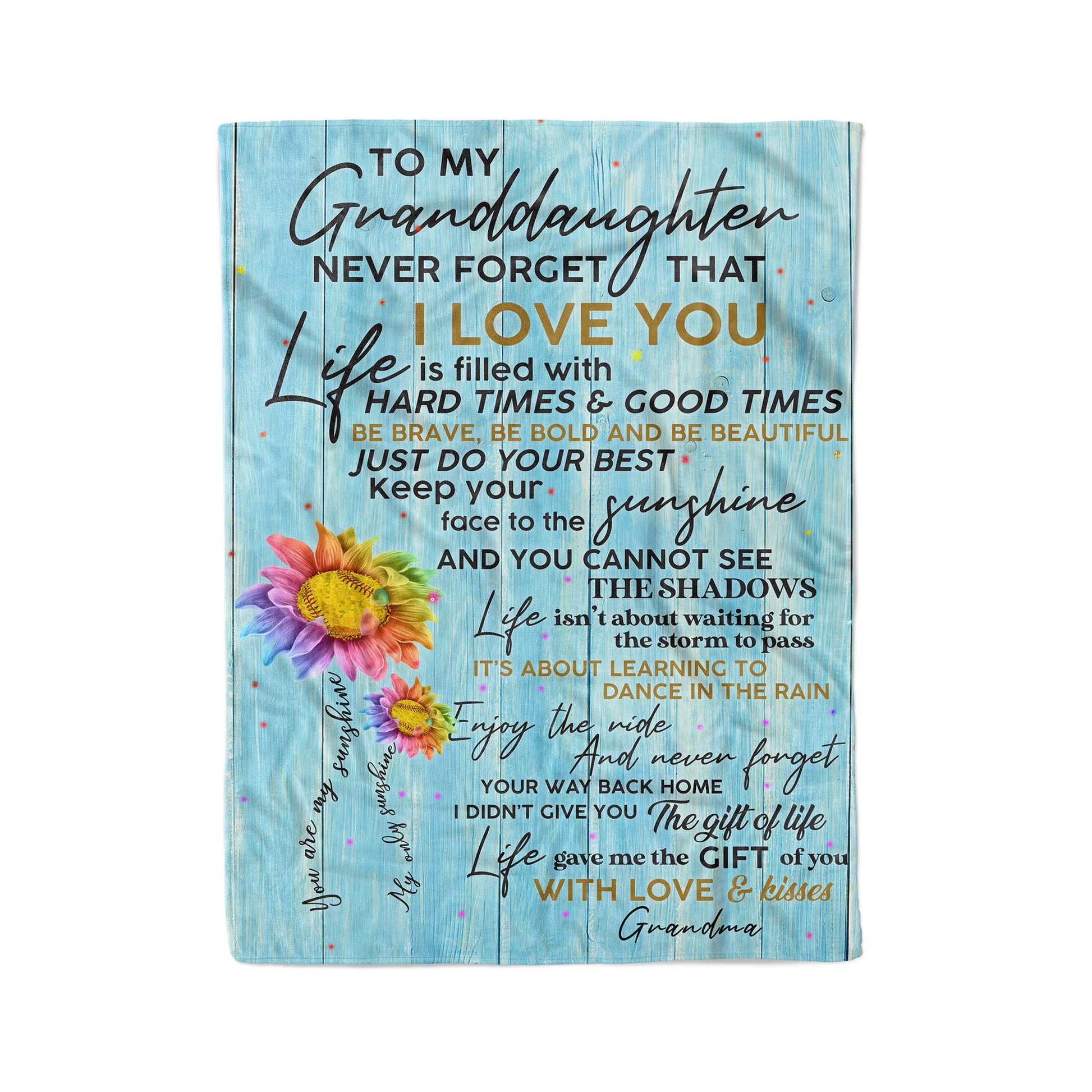 litzzy Softball - Granddaughter Never Forget That Ily Fleece Blanket - Nh070820Oh Fleece Blanket   