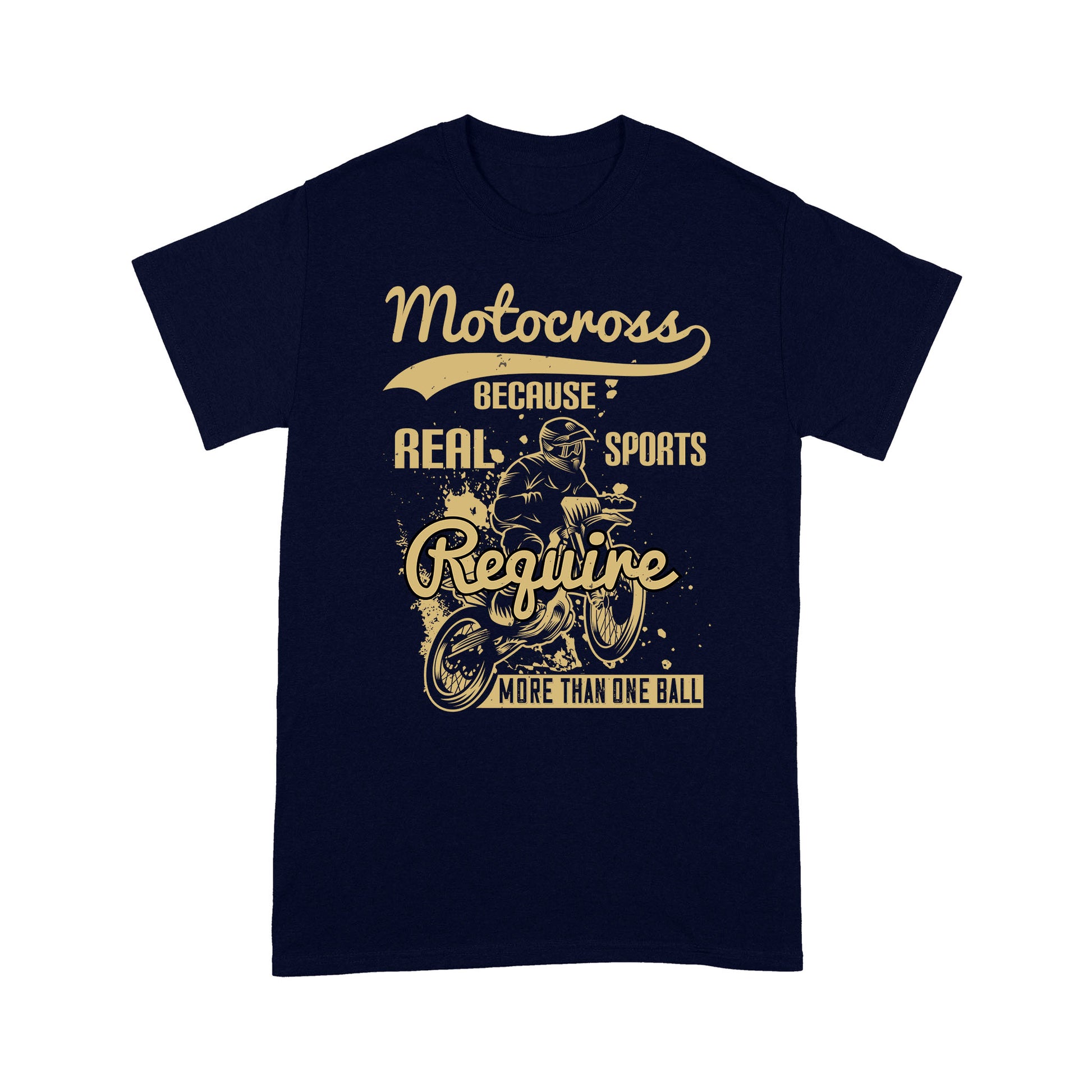 litzzy Motocross- Because real sports require more than one ball- Motorcycle T-Shirt | Made in US T-Shirt S Navy 